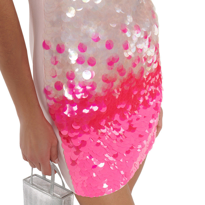 Robe Mini à Sequins Dégradés