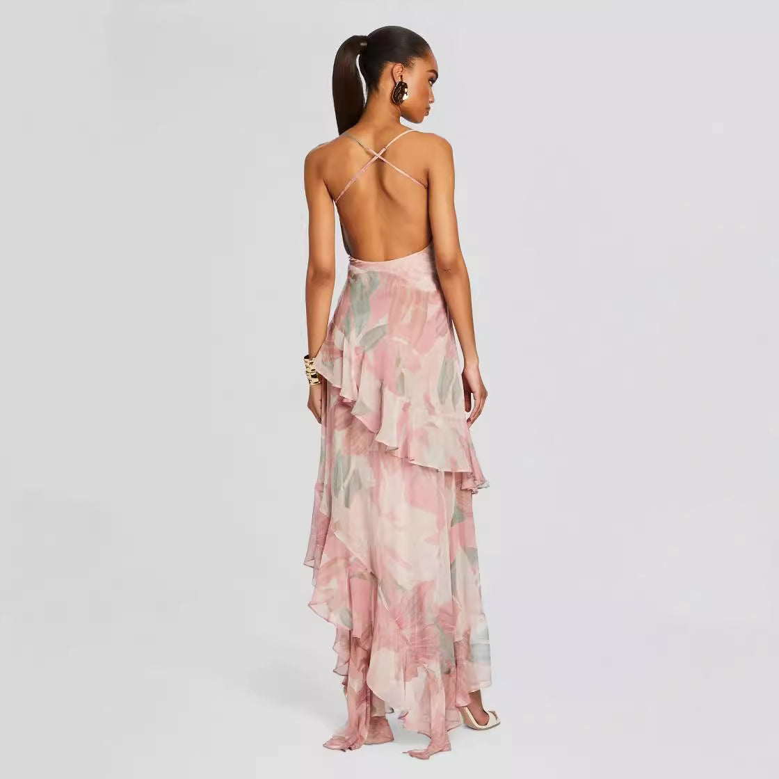 Robe Asymétrique à Volants