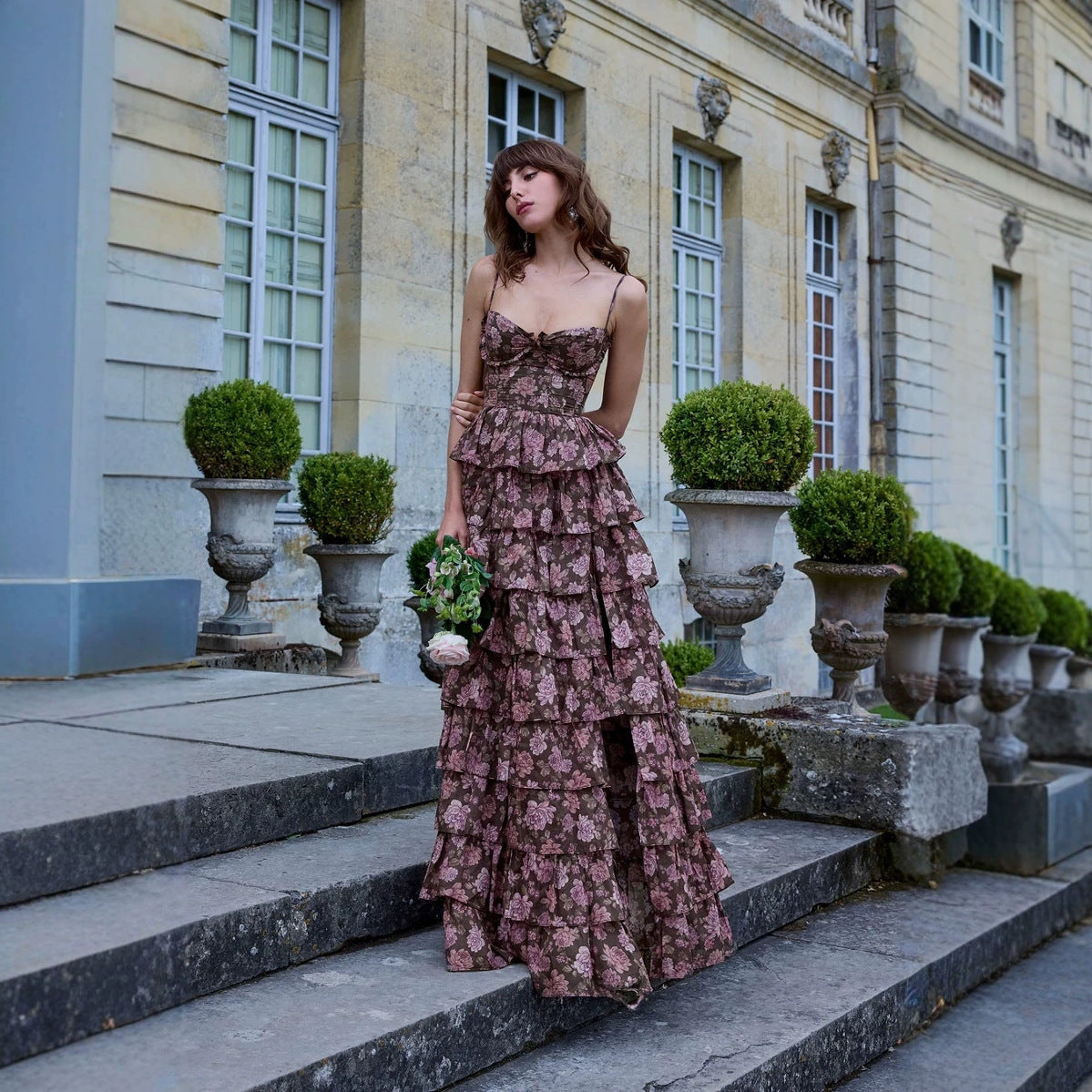 Robe Bustier Fleurie à Bretelles