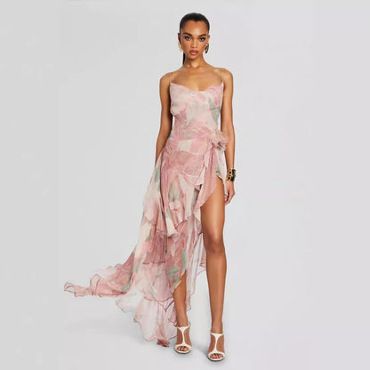 Robe Asymétrique à Volants