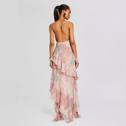 Robe Asymétrique à Volants