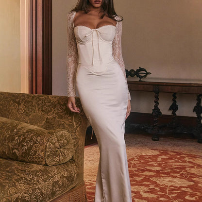 Robe Blanche Élégance Dentelle